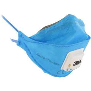 3M Aura FFP2 Mask Nr D C / Válvula, Azul, Sem Staples 9422+ (120 máscaras)