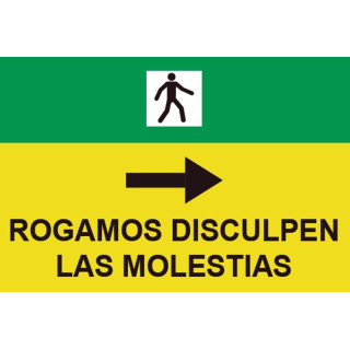 Señales Viales PVC Rogamos Disculpen Molestias Der