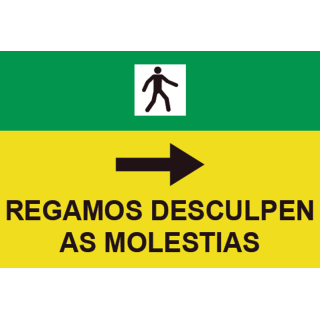 Señales Viales PVC Gallego Rogamos Disculpen Molestias Der