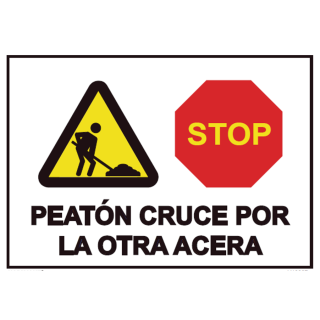 Señales Viales PVC Peatón Cruce Por Otra Acera