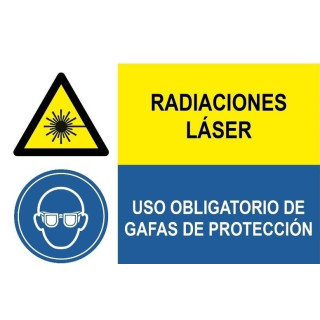 Radiazione laser del segnale combinata e occhiali da uso obbligatorio