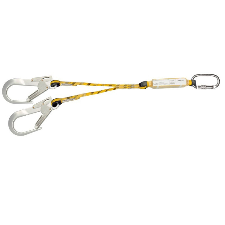 El. amarre doble cuerda Ø10,5mm absorbedor energía y gancho 56mm EN362