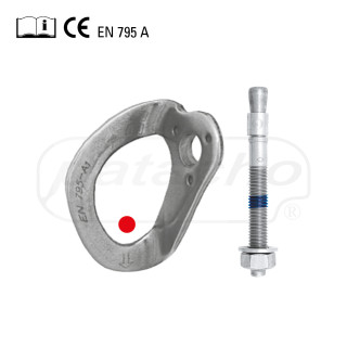 Punto anclaje de GRAN APERTURA acero inoxidable para hormigón + parabol 30kN