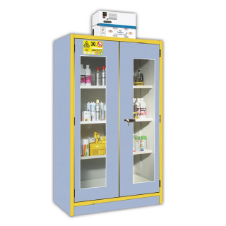 Filtración de ventilación segura de gabinete de 30mn 2 puertas cristal