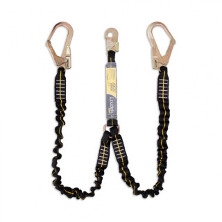 Absorbedor de energía con cinta, mosquetoneón y ganchos IRUDEK 398