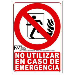 Sinal não use em caso de emergência (extinção) luminescente