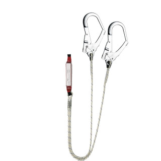 Elemento amarre doble cuerda Ø10,5 mm con absorbedor energía y gancho 56mm - EN 354, EN 355 & EN 362 (ref. ABM+LB102+2AZ022)