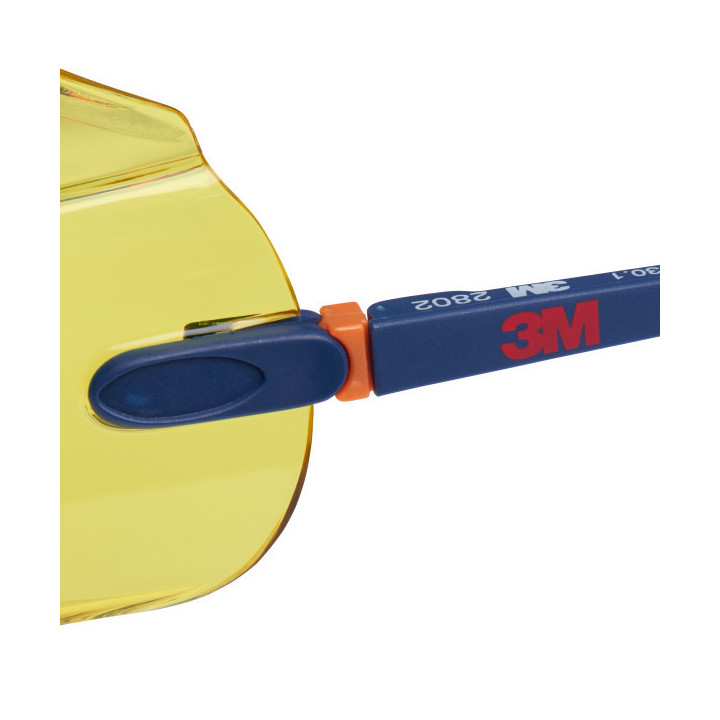 Cubregafas antirayaduras ámbar CONFORT AR 2802 patillas ajustables con ruleta 3M. G2802