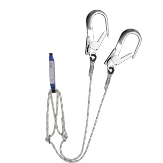 El. amarre doble cuerda regulable Ø12 mm con absorbedor energía y gancho 64mm - EN 354, EN 355 y EN 362 (ref. ABM+2LB100+2AZ023)