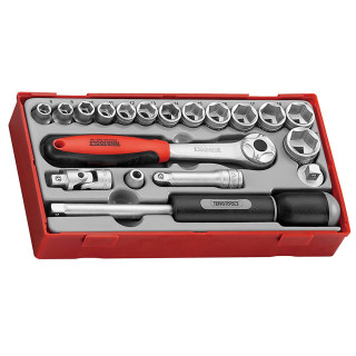 Juego de llaves de vaso de 3/8" 6 puntos TT3819 19 piezas TENGTOOLS