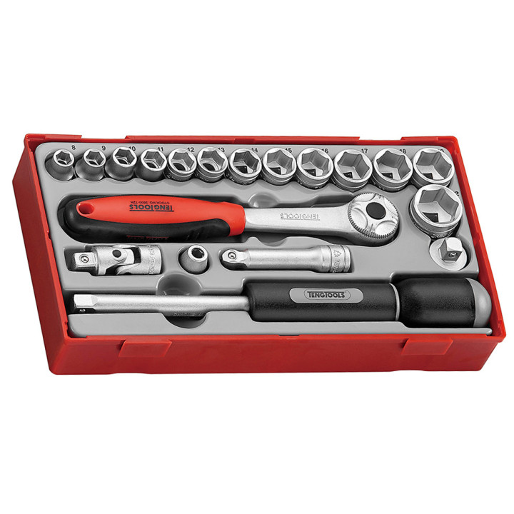 Juego de llaves de vaso de 3/8" 6 puntos TT3819 19 piezas TENGTOOLS
